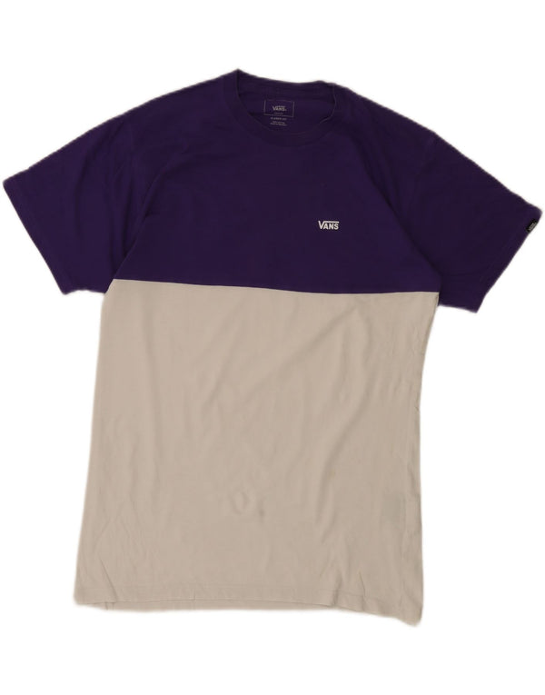 Vans Hombre Classic Fit Camiseta Top Medium Blanco Colorblock Algodón