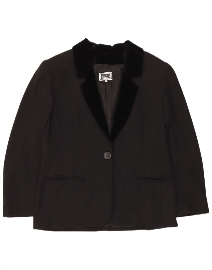 Luisa Spagnoli Chaqueta tipo blazer con 1 botón para mujer IT 50 Grande Acetato negro