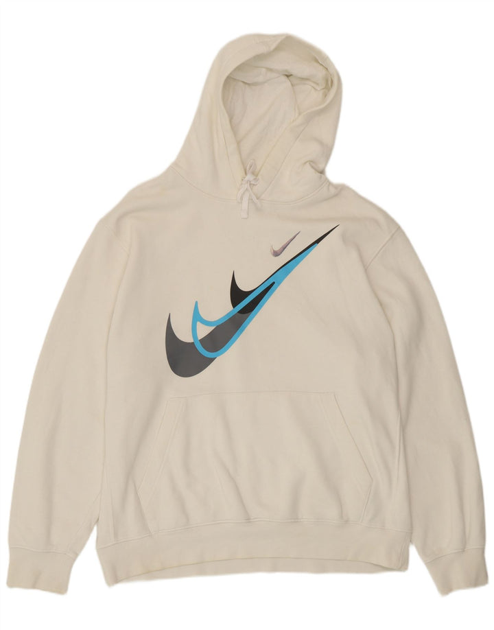 Nike Jersey con capucha gráfica para hombre, talla grande, algodón blanco