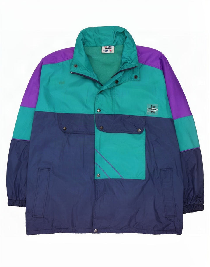 Master Chaqueta De Chándal Con Capucha Para Hombre XL Nylon Color Block Azul