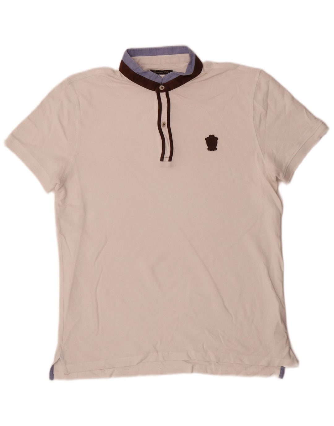 Polo Massimo Dutti Hombre Algodón Colorblock Medio Blanco