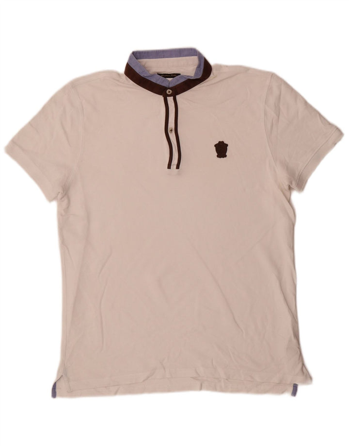 Polo Massimo Dutti Hombre Algodón Colorblock Medio Blanco
