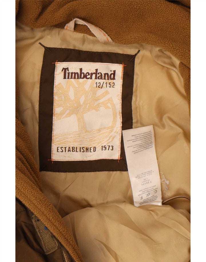 Timberland Chaqueta acolchada con capucha para niño 11-12 años Marrón Poliéster