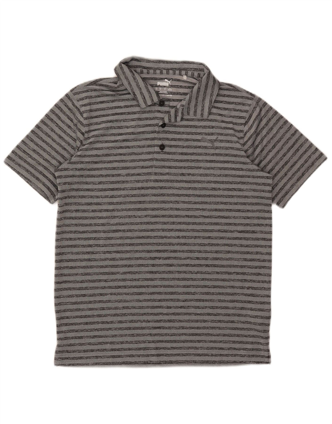 Polo Puma Hombre Poliéster A Rayas Gris Pequeño