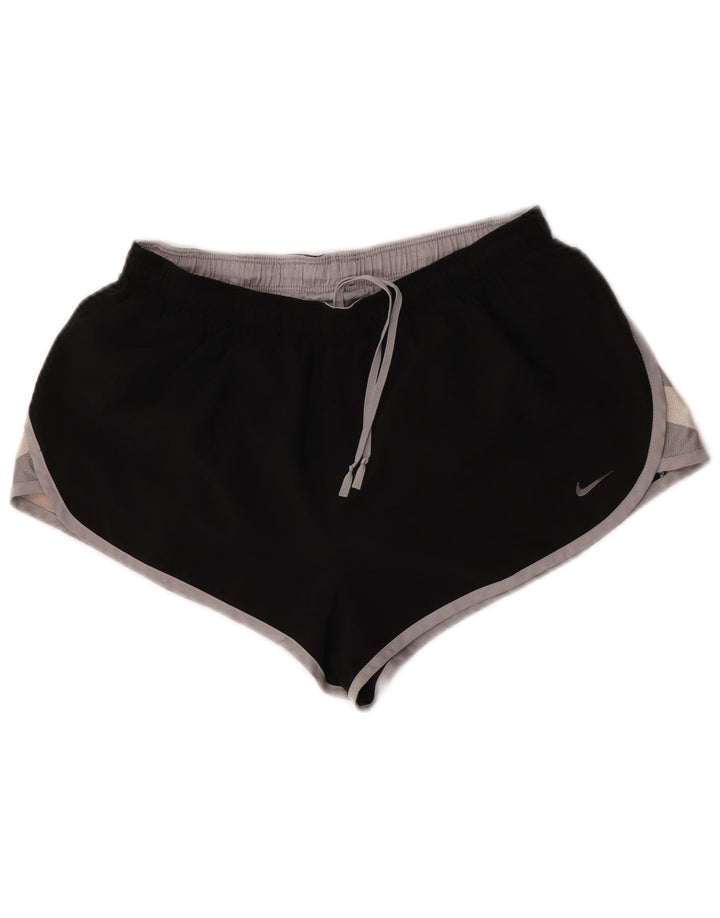 Pantalones cortos deportivos Nike para mujer medianos W28 L12 poliéster color block negro