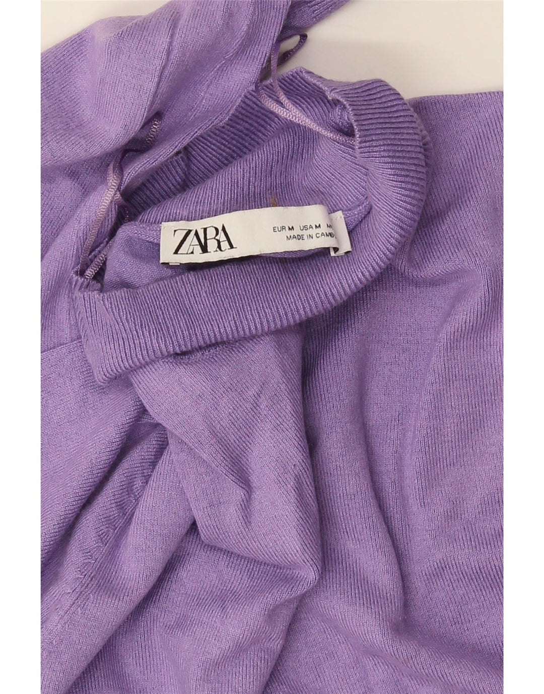 Zara - Jersey con cuello alto para mujer, talla 40, color morado mediano