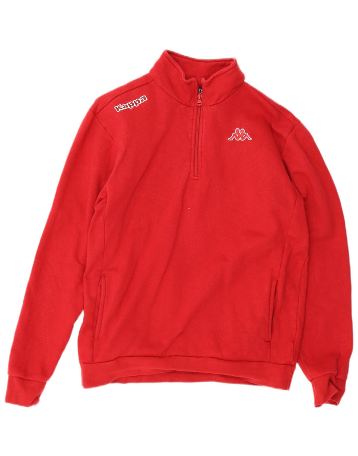 Kappa Hombre Sudadera Con Cremallera Y Cuello Jumper XL Algodón Rojo