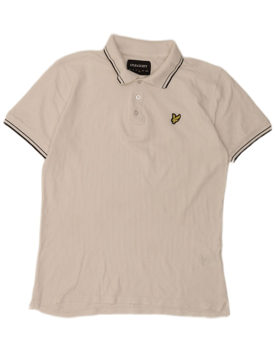 Lyle & Scott Polo para hombre de algodón a rayas blancas grandes