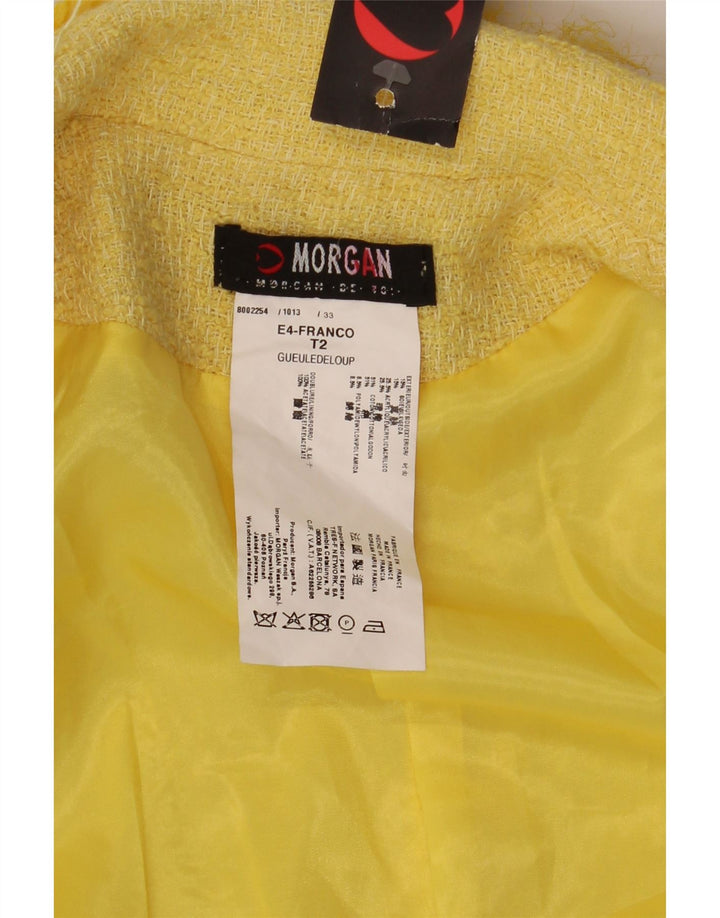 Morgan Chaqueta Blazer para Mujer UK 12 Algodón Amarillo Medio