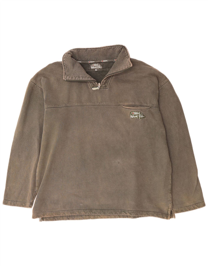 WEIRD FISH Sudadera con Cuello y Cremallera para Hombre Jersey XL Gris Algodón