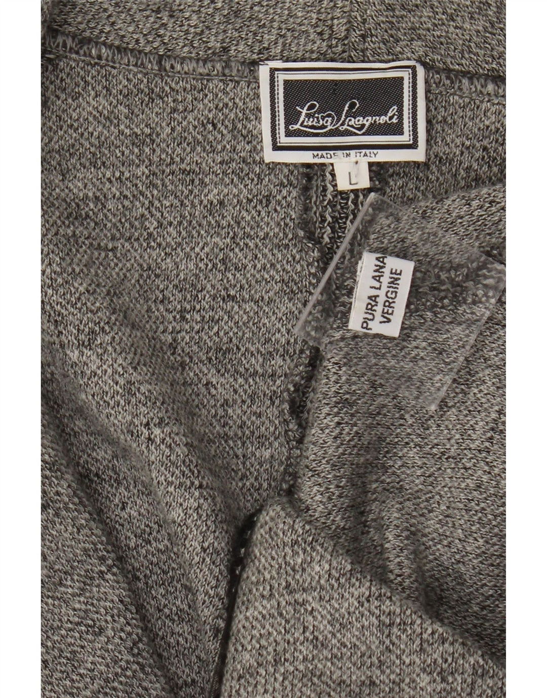 Luisa Spagnoli Chaqueta Blazer de 2 Botones para Mujer UK 44 Grande Gris Lana Virgen
