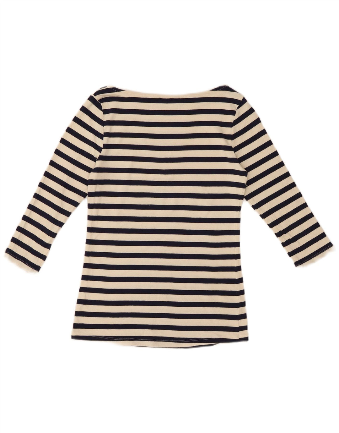 Zara Mujer Top Manga 3/4 UK 40 Mediano Rayas Negras