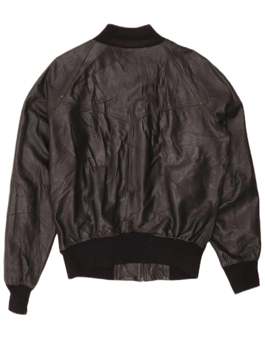 Vintage hombres chaqueta de cuero Reino Unido 40 grande negro