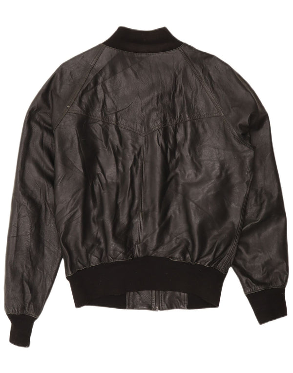 Vintage hombres chaqueta de cuero Reino Unido 40 grande negro