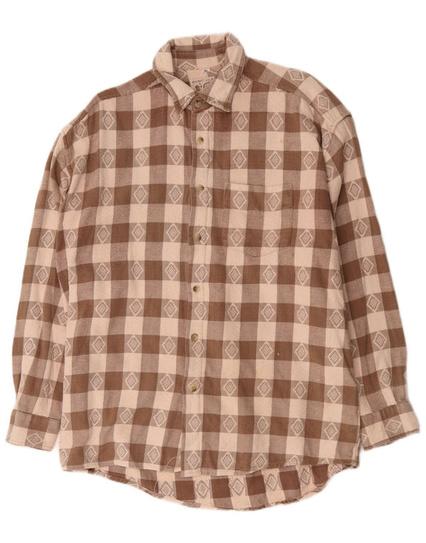 Camisa de franela para hombre Tom Tailor XL Algodón a cuadros marrón