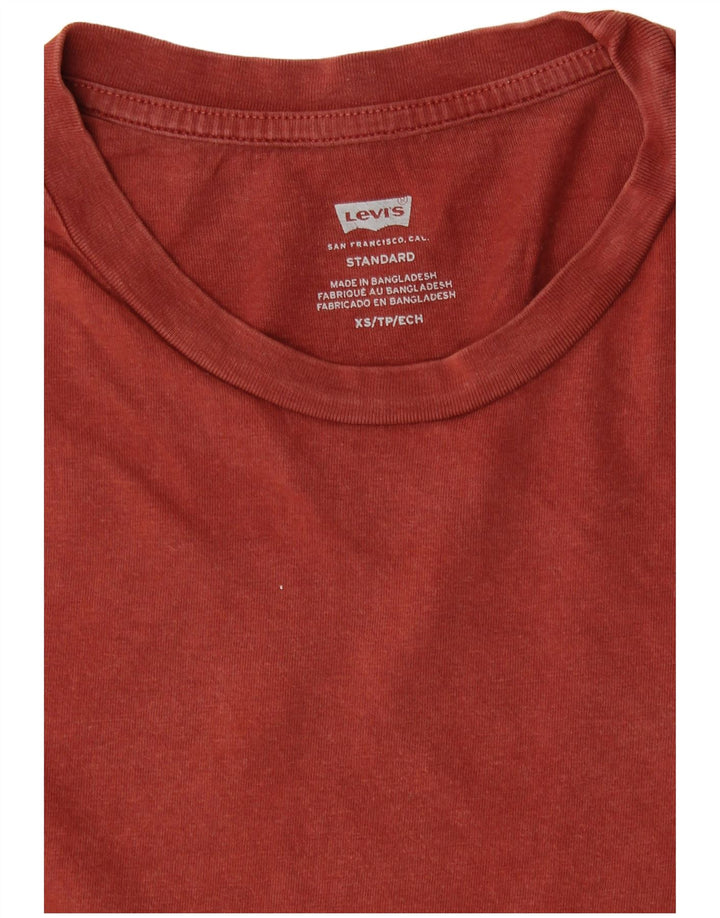 Levi's Camiseta de corte estándar para hombre Top XS Algodón granate