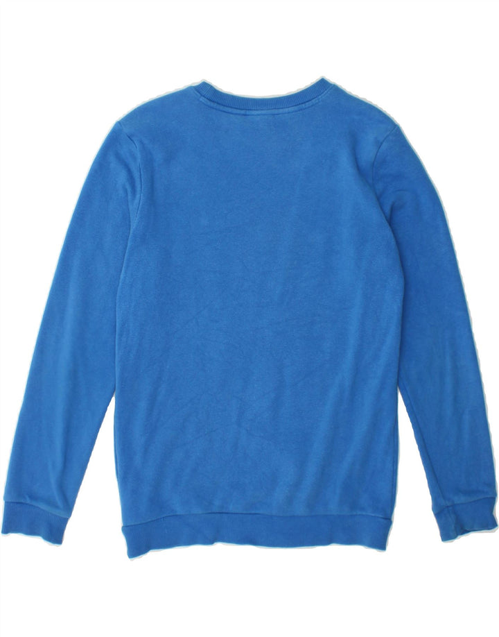 ADIDAS Boys Three Stripes Graphic Sweatshirt Jumper 11-12 Years Blue Vintage Adidas and Second-Hand Adidas from Messina Hembry 
