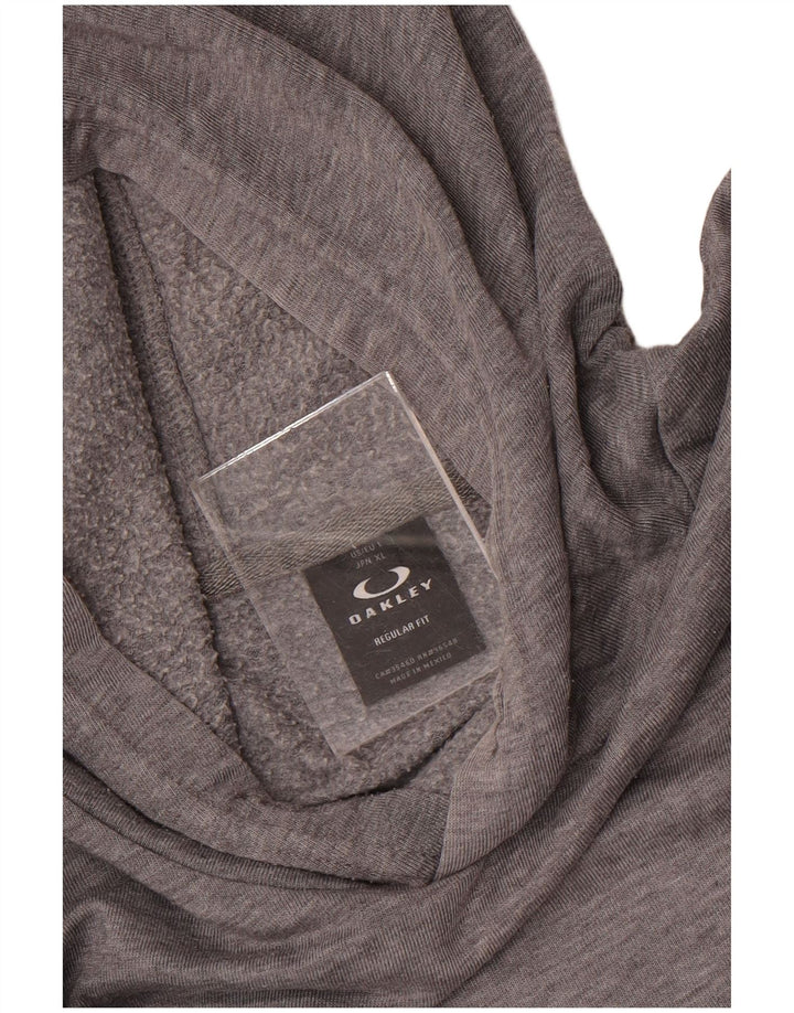 Oakley Jersey con capucha de corte regular para hombre, talla grande, gris