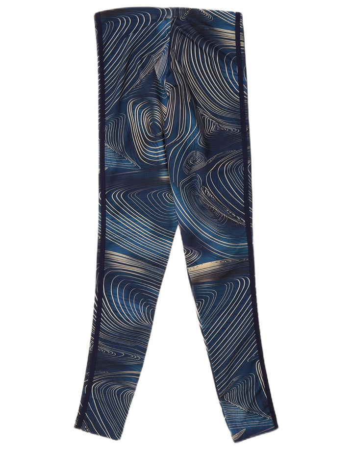 Adidas Leggings con patrón abstracto para mujer UK 8 Small Azul marino Poliéster