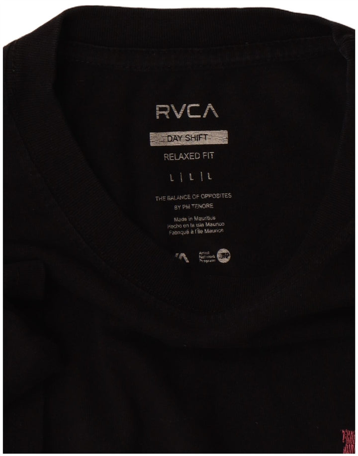 RVCA - Camiseta gráfica de ajuste relajado para hombre, talla grande, color negro