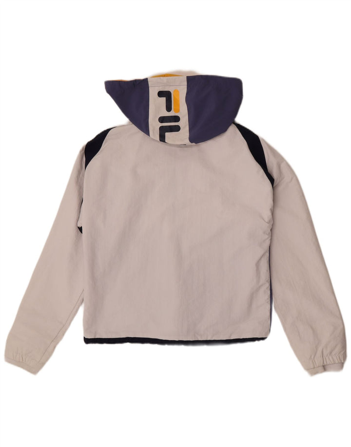 Fila Chaqueta anorak con gráfico extragrande para niños 5-6 años 2XS Bloque de color blanco