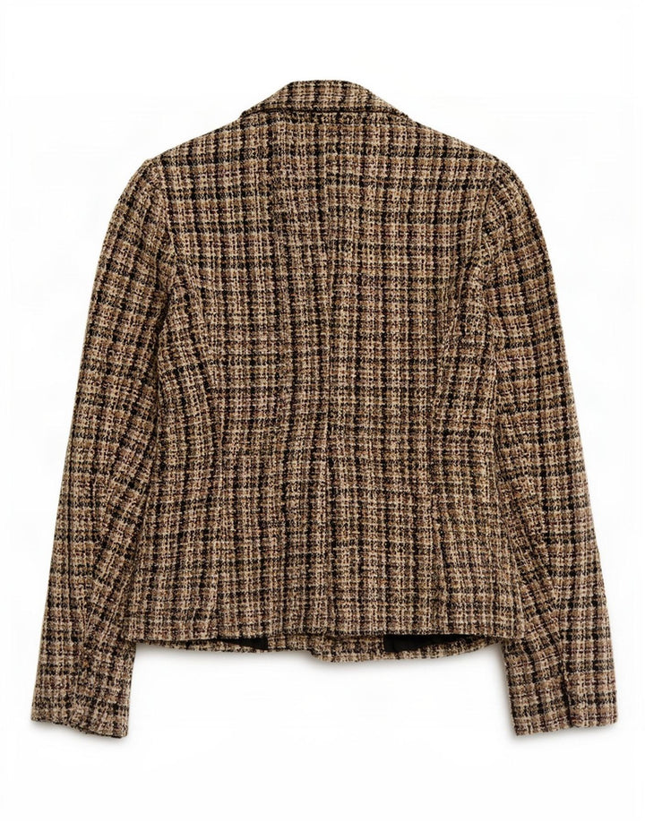 Zara Chaqueta Blazer De 5 Botones para Mujer Reino Unido 12 Mediana Cuadros Multicolores