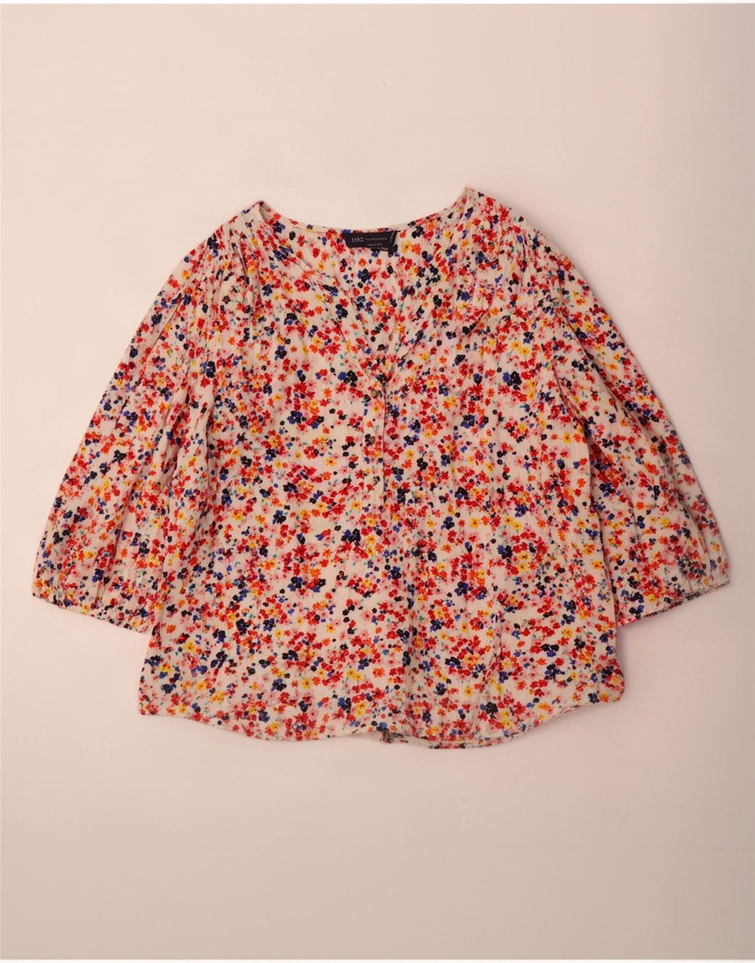 Marks & Spencer Blusa de Manga 3/4 para Mujer UK 40 XL Multicolor