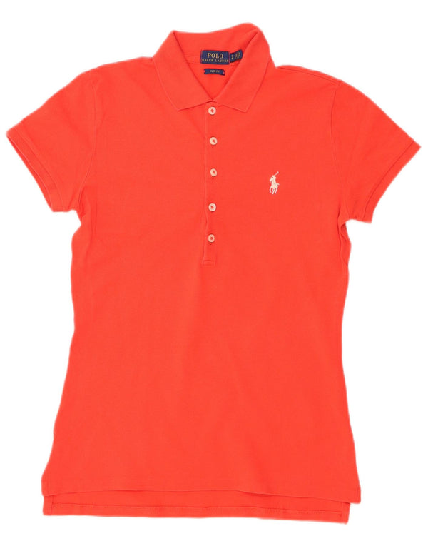 Polo Ralph Lauren Camisa Slim Fit para Mujer UK 10 Small Naranja Algodón