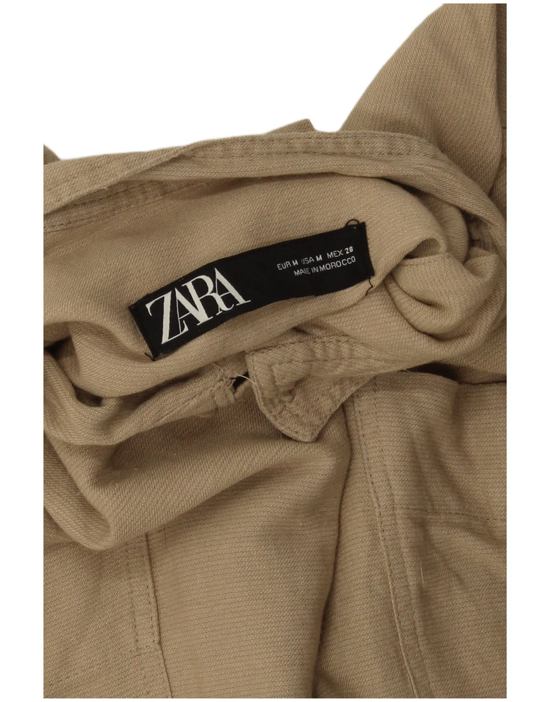 Zara Mujer Chaqueta Bomber Extragrande De Manga 3/4 UK 44 Medio Beige