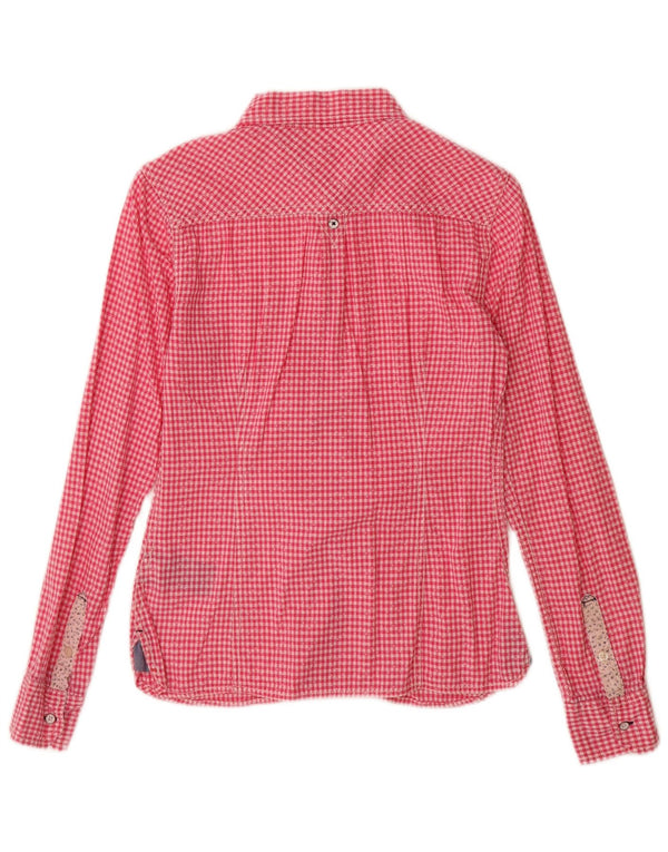 Tommy Hilfiger Camisa para mujer UK 6 XS Algodón a cuadros rosa