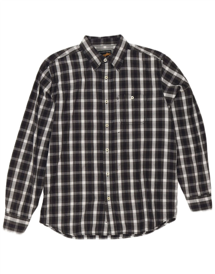 Camisa Wrangler Hombre Medium Black Check Cotton
