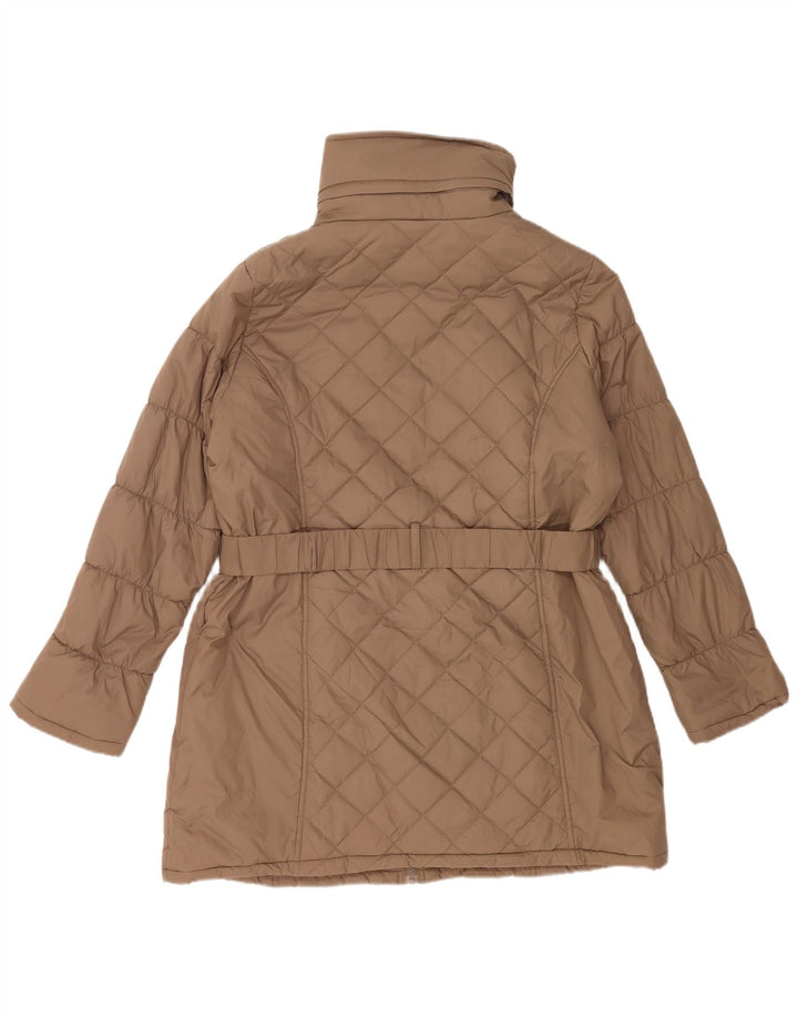 Marks & Spencer Abrigo acolchado con capucha para mujer UK 46 Large Marrón Poliamida