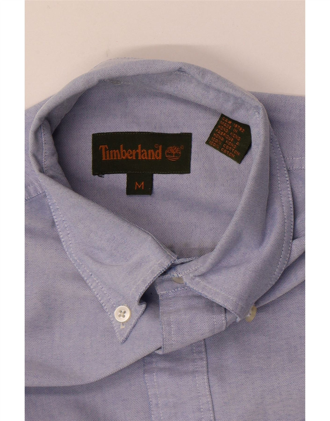 Camisa Timberland Hombre Manga Corta Azul Medio Algodón