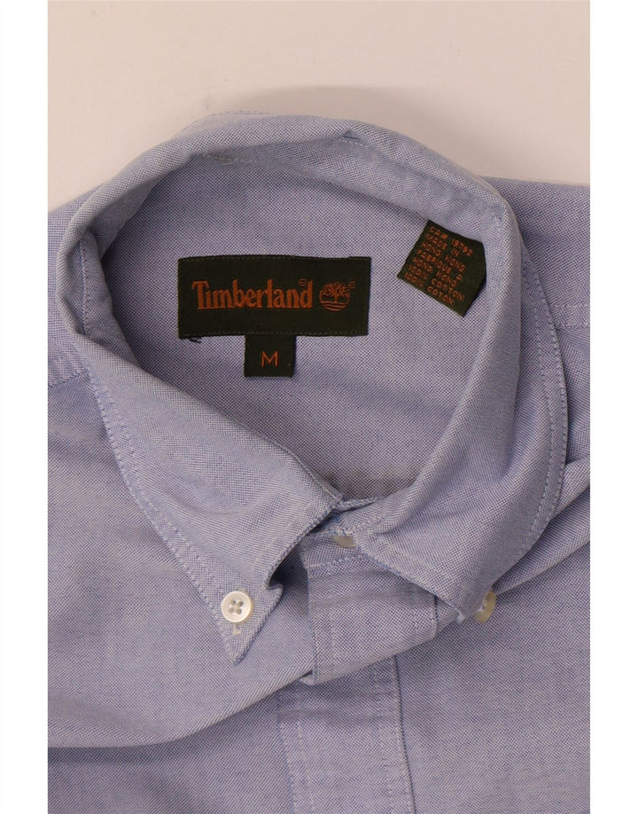 Camisa Timberland Hombre Manga Corta Azul Medio Algodón