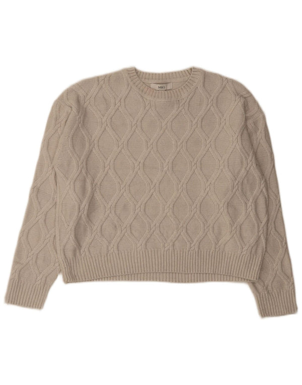 Marks & Spencer Suéter Suelto con Cuello Redondo para Mujer UK 44 Medium Beig