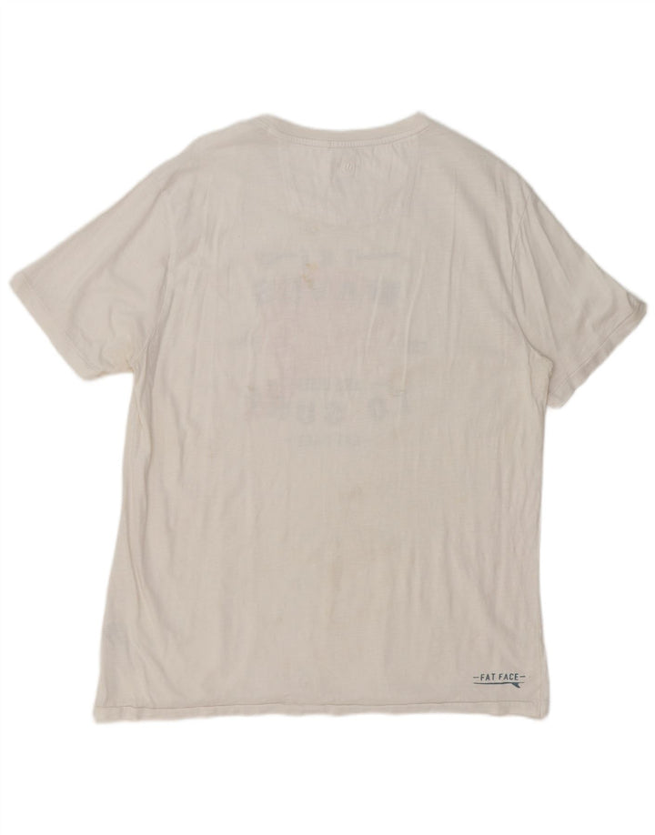 Camiseta gráfica para hombre Fat Face Top grande de algodón blanco