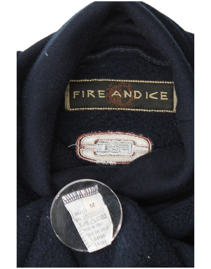 Jersey de forro polar para hombre Fire and Ice, poliéster Fair Isle azul marino mediano