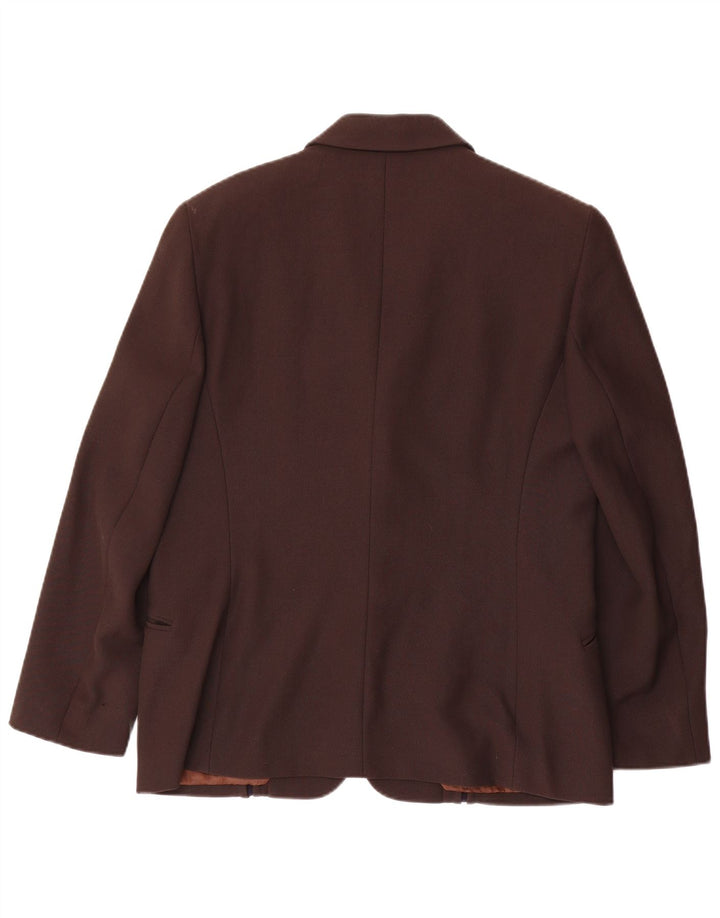 GIANFRANCO FERRE Chaqueta Blazer de 3 Botones para Mujer UK 46 Grande Lana Marrón