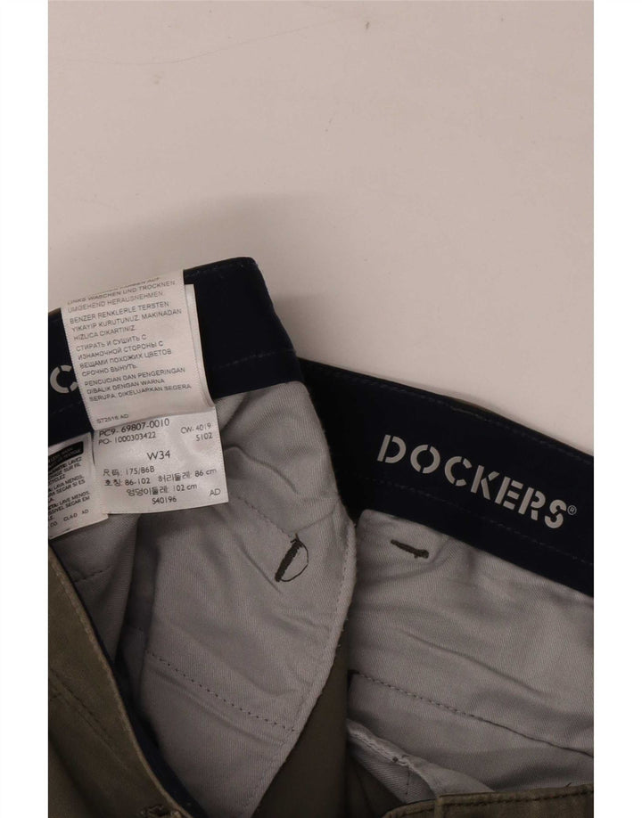Dockers Pantalones cortos tipo cargo para hombre W34 Large Khaki Cotton