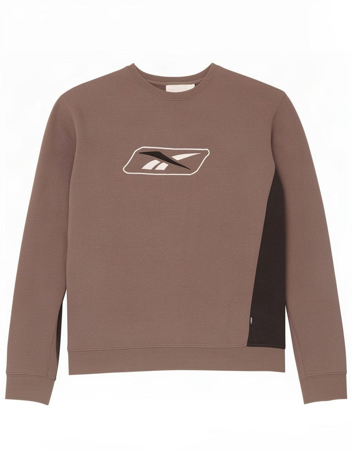 Reebok Hombre Sudadera Gráfica Jumper Gris Medio Colorblock