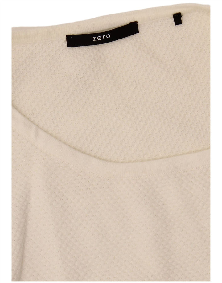 ZERO Womens Top Long Sleeve UK 12 Medium White