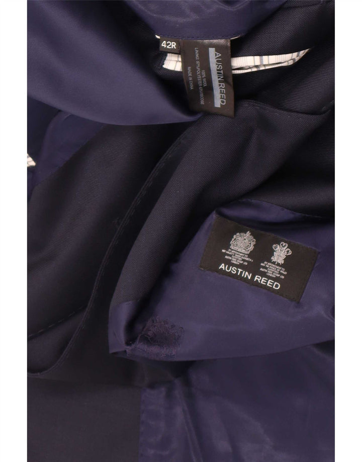 Austin Reed Chaqueta Blazer de 2 Botones para Hombre UK 42 XL Lana Azul Marino