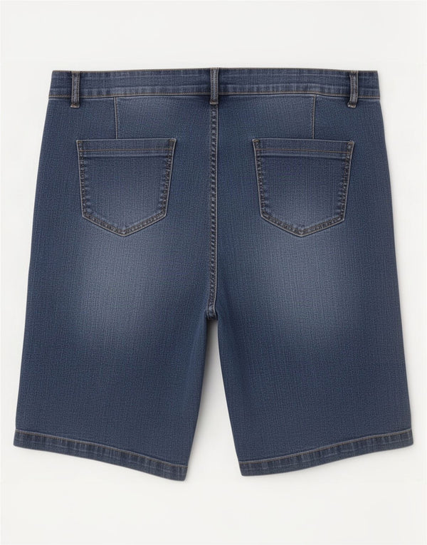 Marks & Spencer Womens Autograph Denim Shorts UK 20 2XL W40 Blue Cotton