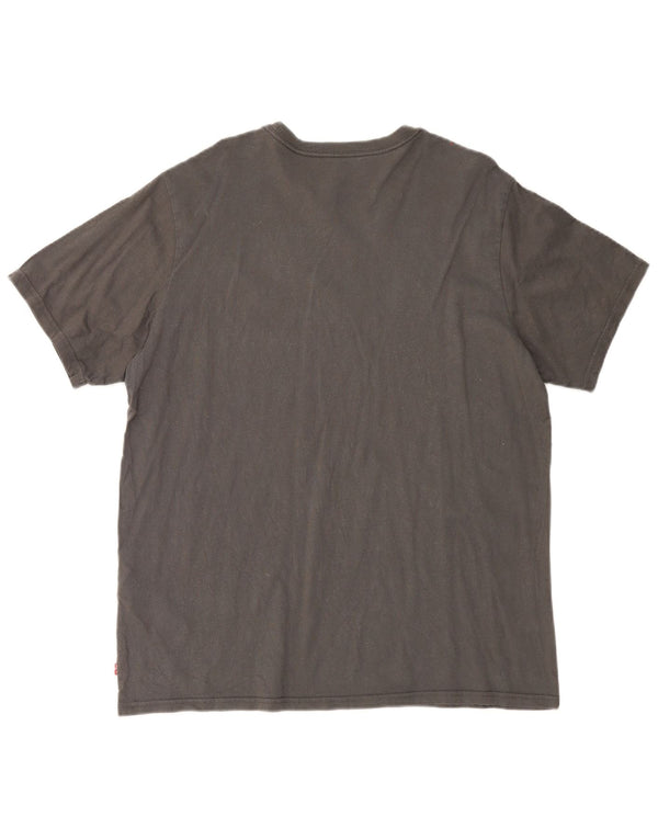Levi's Camiseta con gráfico relajado para hombre Top grande de algodón gris