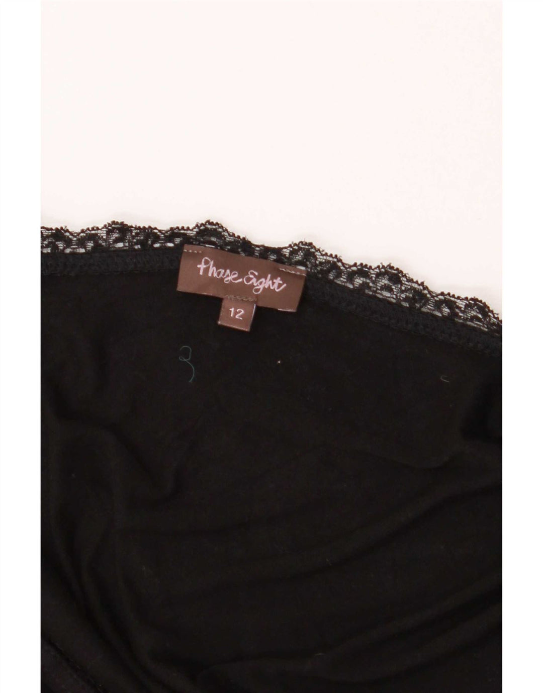 Phase Eight Top corto de manga 3/4 para mujer UK 42 Viscosa negra mediana