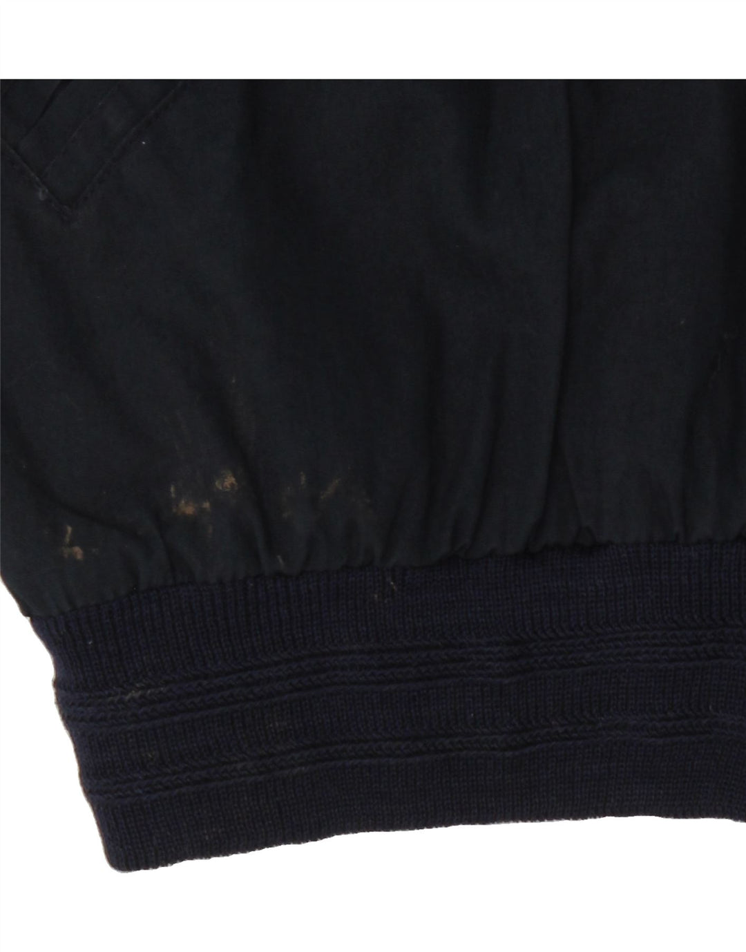 WAMPUM Mens Bomber Jacket UK 42 XL Navy Blue Acetate Vintage Wampum and Second-Hand Wampum from Messina Hembry 