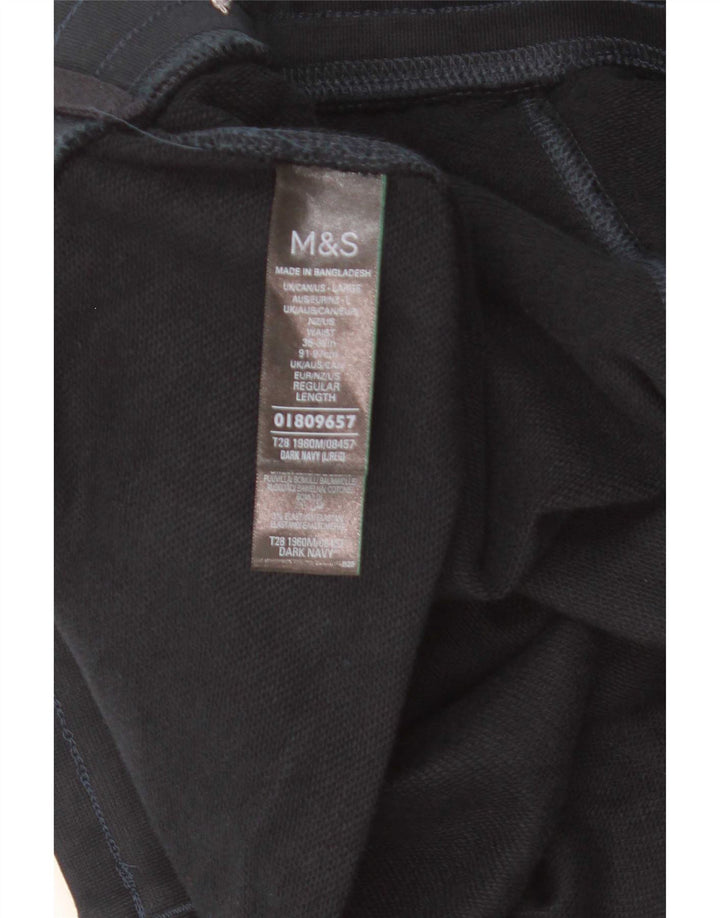 Marks & Spencer - Pantalones cortos deportivos para hombre, talla grande, algodón azul marino