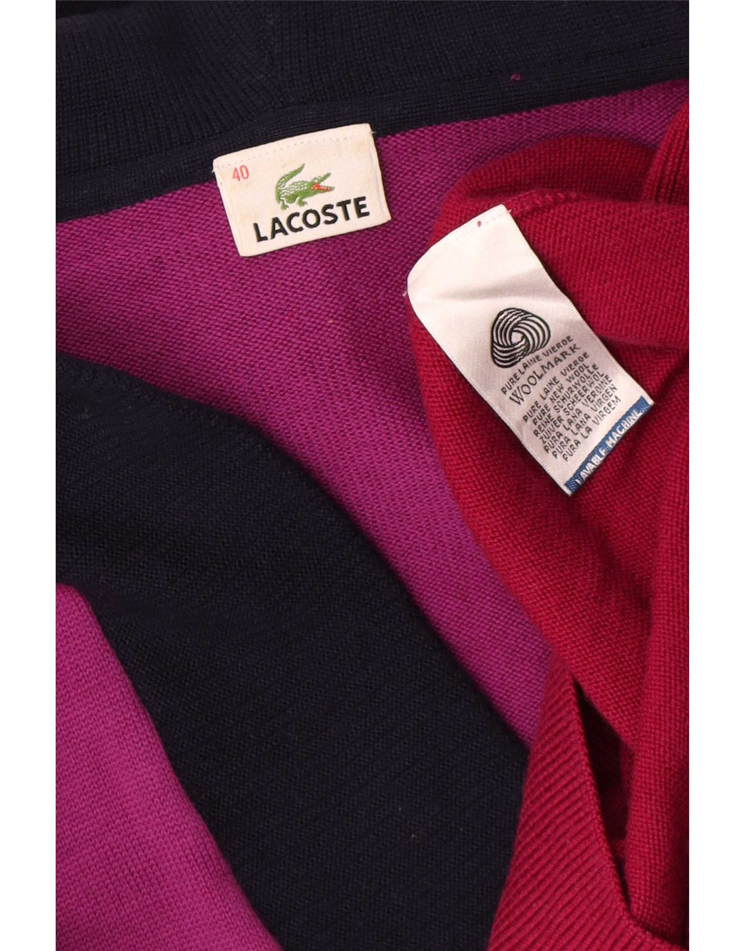 Lacoste Jersey con cuello en V para mujer Talla 40 Mediana Multicolor