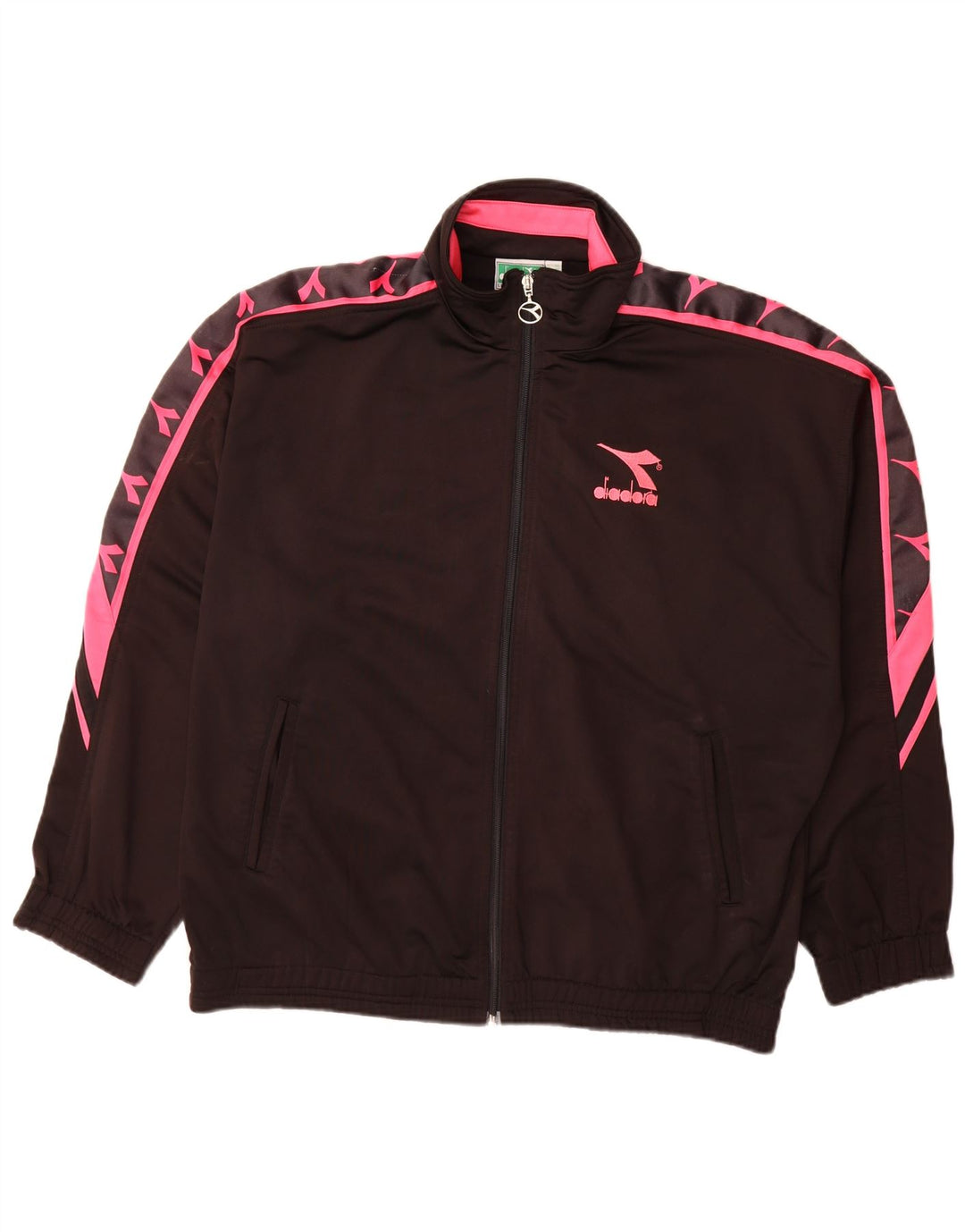 Diadora Chaqueta de chándal para hombre, talla 42, talla grande, color negro, poliéster