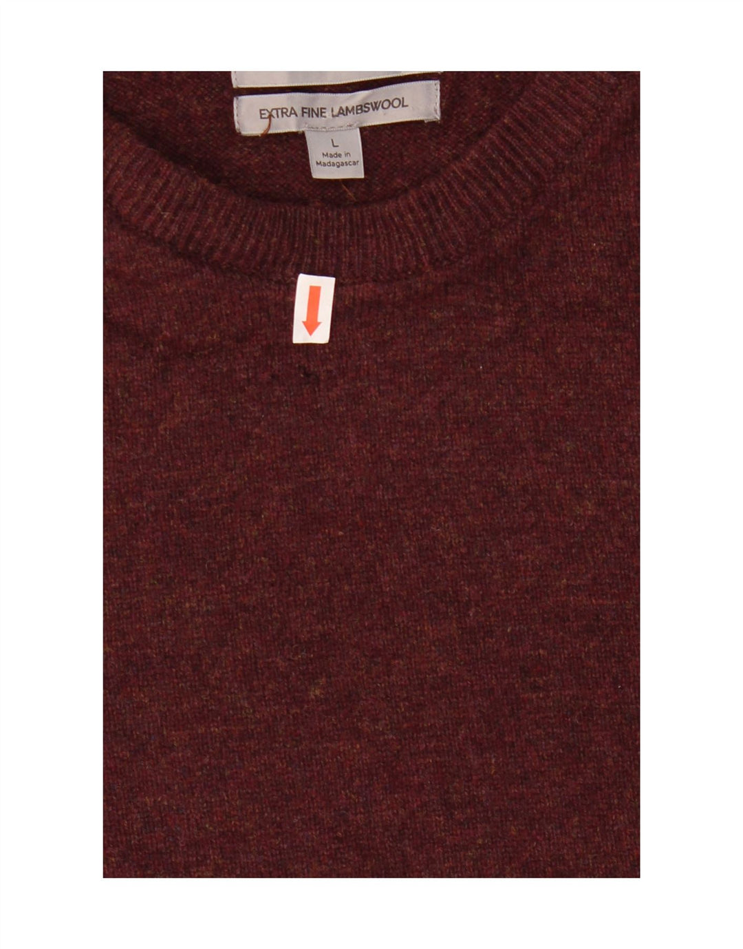 Marks & Spencer - Jersey de cuello redondo para hombre, talla grande, lana burdeos